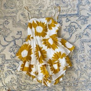 White and Yellow floral play suit ( Romper )